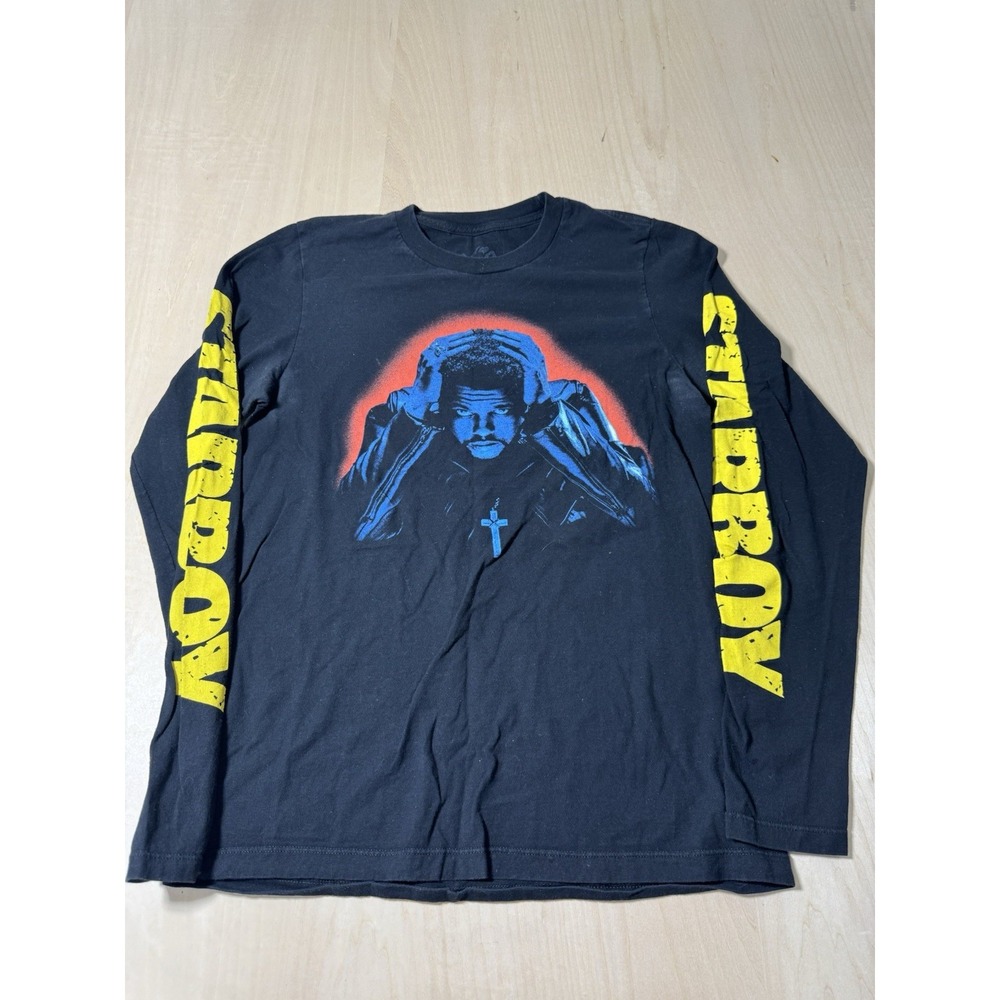 The Weeknd Black Starboy Concert Long Sleeve T-shirt Music Tour Men's Small‎
